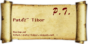 Pató Tibor névjegykártya